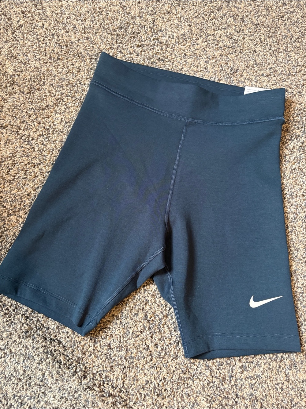 Nike Women's Mid-Rise Bike Shorts with White Swoosh